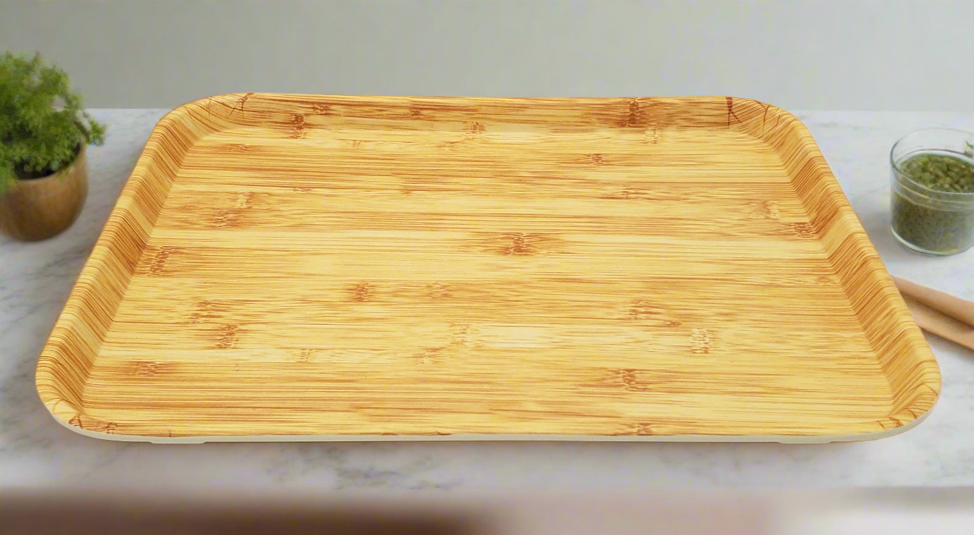 13x10 Inch Melamine Serving Tray - Durable & Lightweight Plastic Tray for Dining, Party, Picnic, and Outdoor Use