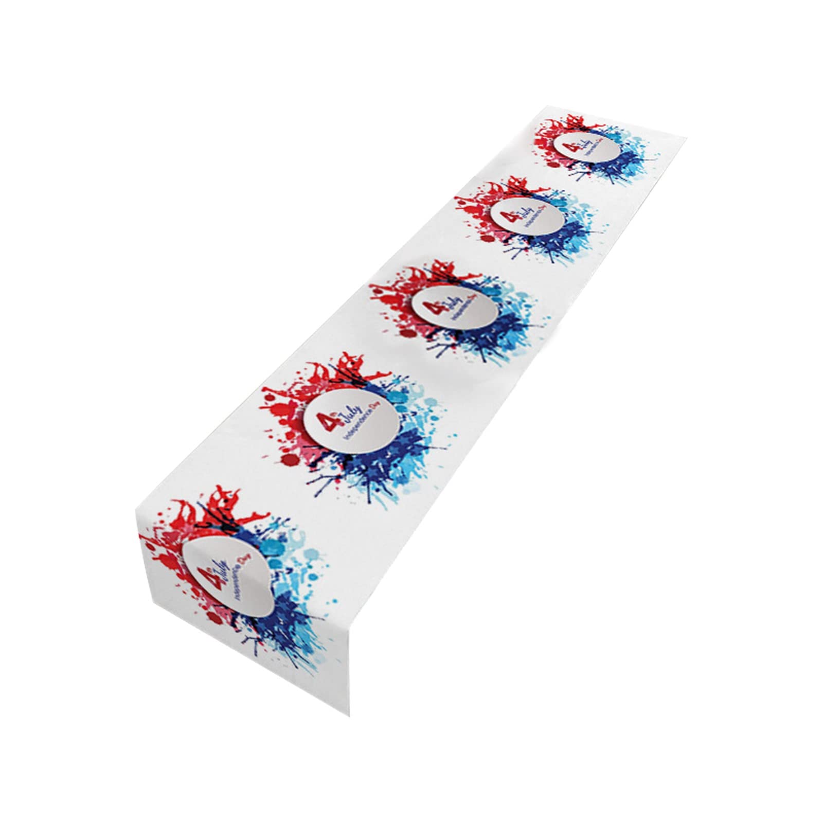 4th of July Patriotic Tablecloth - 33x180cm Red White Blue Cotton Linen Table Cover for Coffee Table | Independence Day Decorations & Holiday Party Supplies | Perfect for BBQ, Picnic, and Outdoor Celebrations