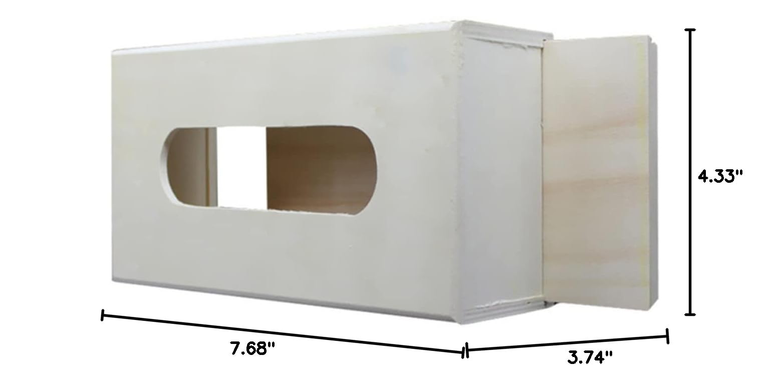 2PCS Wooden Tissue Box Cover - DIY Rectangular Napkin Holder for Home & Shop | Decorative Storage for Living Room, Bathroom, and Office