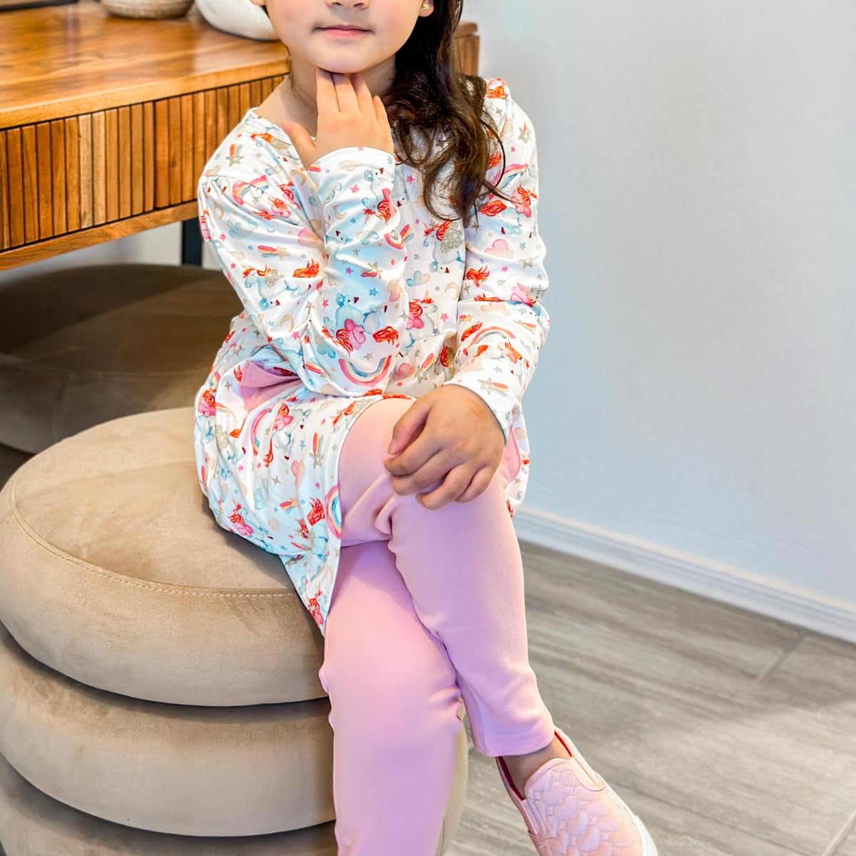 Toddler Girls Long Sleeve Hi-Lo Top & Pant Outfit Set - Fall Winter Clothes with Headband - Cute Playdate & Holiday Party Outfits