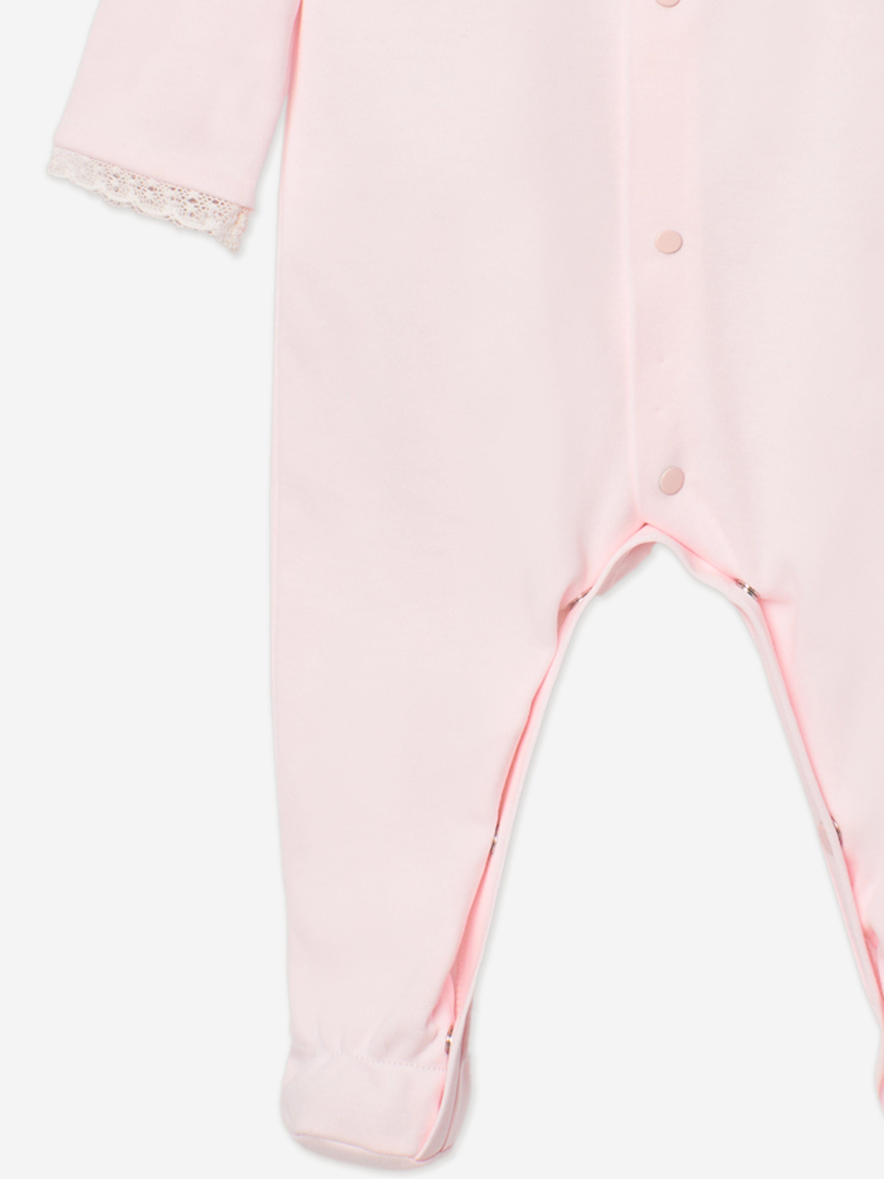 **Pink Cotton Baby Grow for Girls - Soft & Comfortable Newborn Sleepwear for Daycare & Home**