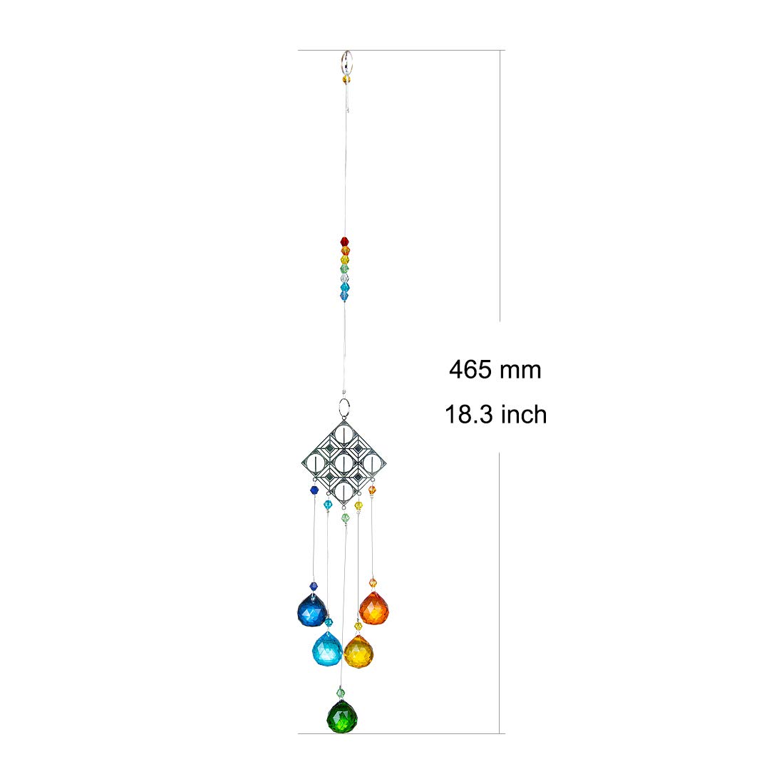 Rhombus Chakra Crystal Ball Suncatcher - Rainbow Maker Window Hanging Pendant for Meditation, Wedding Decor, Home & Garden Ornament - Perfect for Yoga Rooms, Spiritual Healing Spaces and Bohemian Interior Design