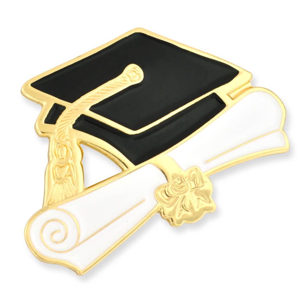 PinMart Graduation Cap & Diploma Enamel Lapel Pin - Perfect for Graduation Ceremonies, School Events & Alumni Gifts