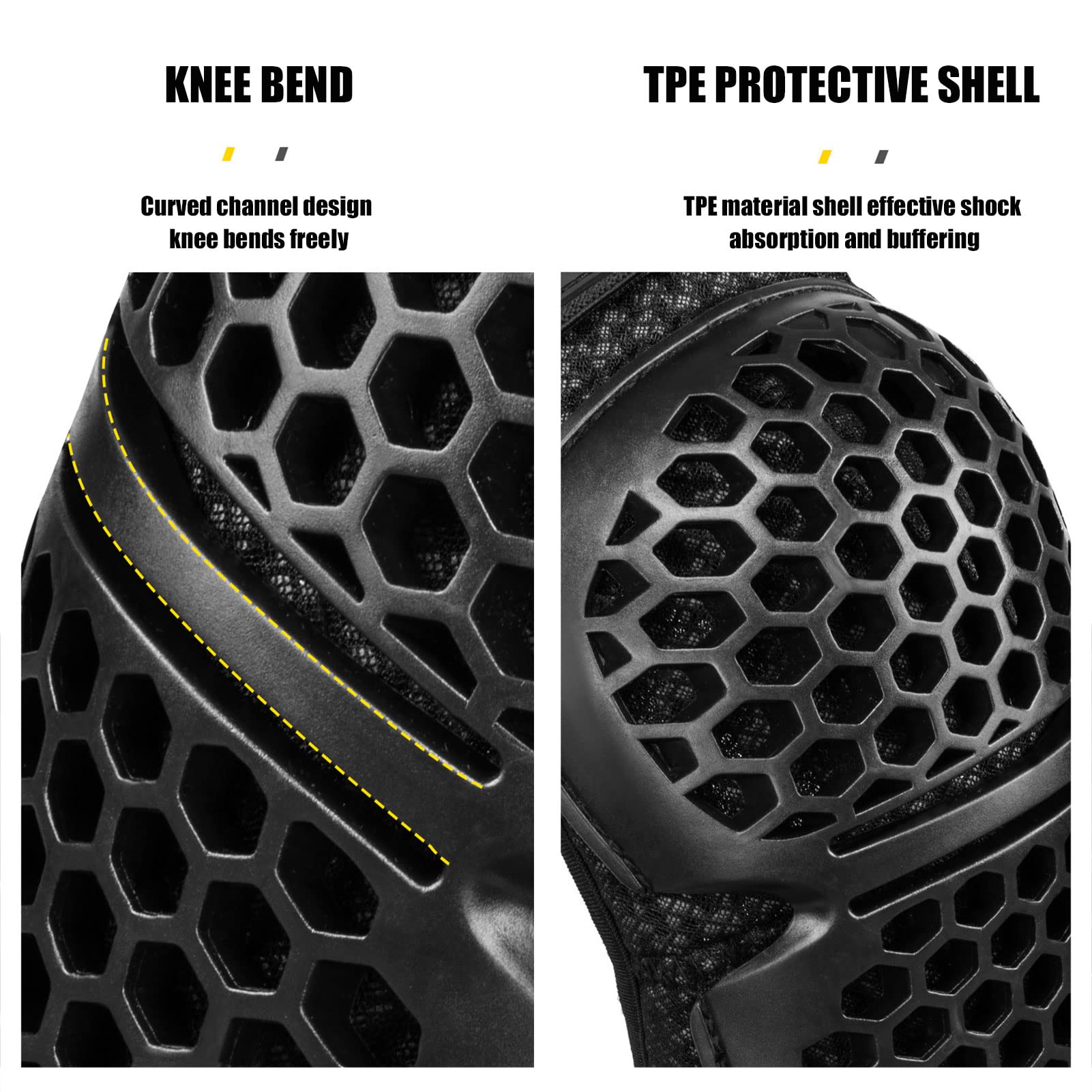 Motorcycle Knee & Elbow Guards - 4 Pcs Breathable Armor for Riding & Mountain Biking