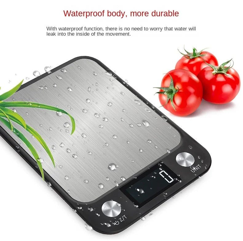 ANYCO Anygleam Digital Kitchen Scale 5kg/11lb - Precise Stainless Steel Food Scale for Baking, Cooking & Portion Control (White) - Perfect for Home, Restaurant & Meal Prep
