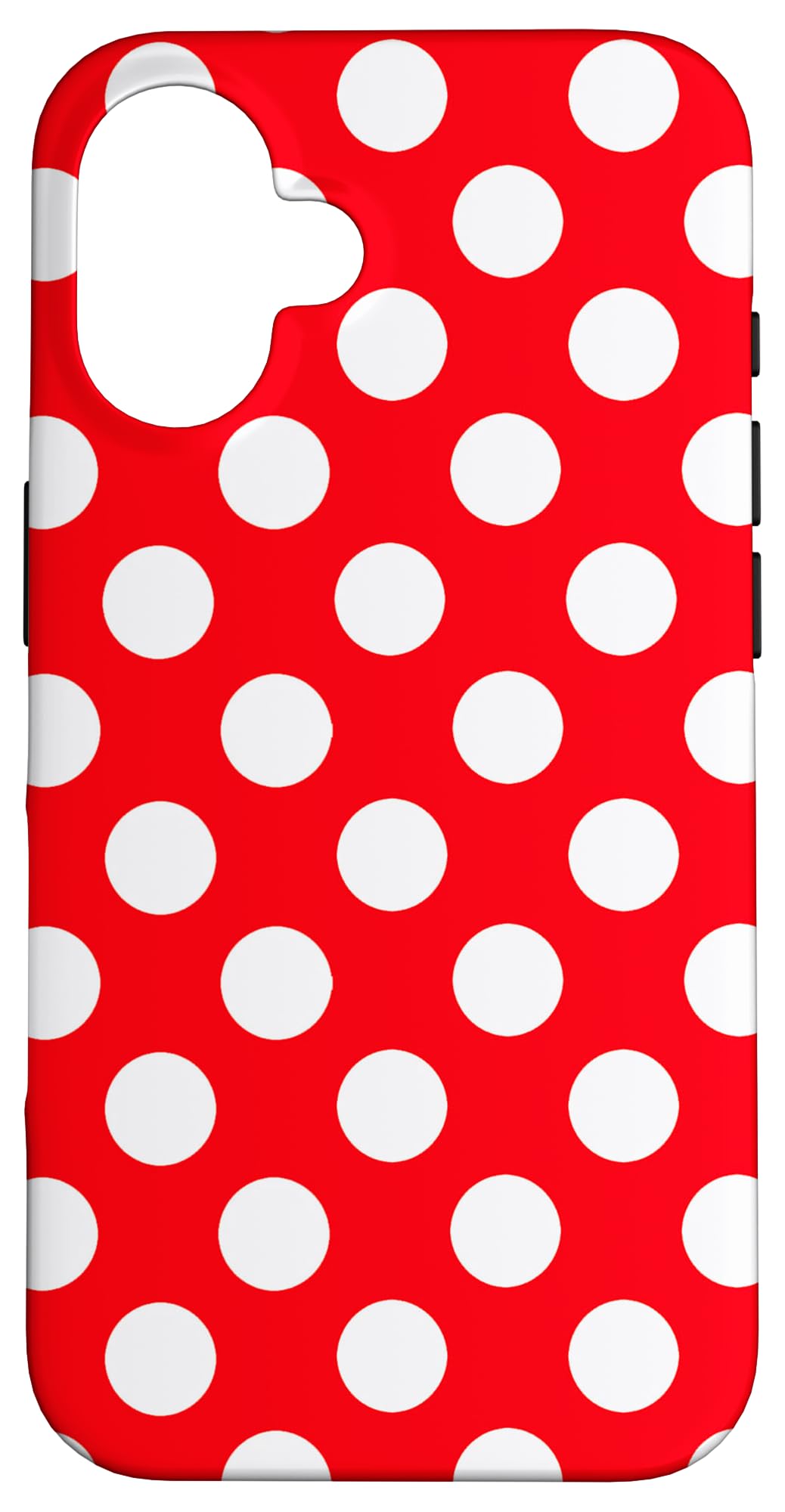 iPhone 16 Case - Red with White Polka Dots Design | Slim Protective Cover for iPhone 16 | Perfect for Everyday Use, Travel & Gift Giving