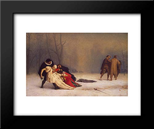 Duel After A Masquerade Ball - 18x15 Framed Art Print by Jean Leon Gerome | Renaissance Oil Painting Reproduction | Home Decor, Office Wall Art, Gift for Art Lovers