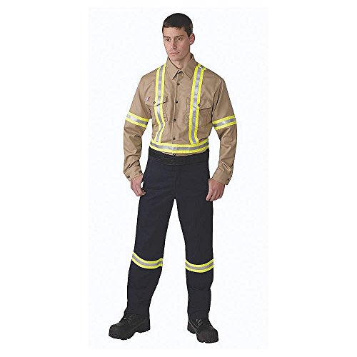 Big Bill 1115US7-5XLT-GRY High Visibility Flame Resistant Safety Shirt with Collar - 5XL (62-64 Inch Chest) - ANSI Certified Workwear for Construction & Industrial Safety