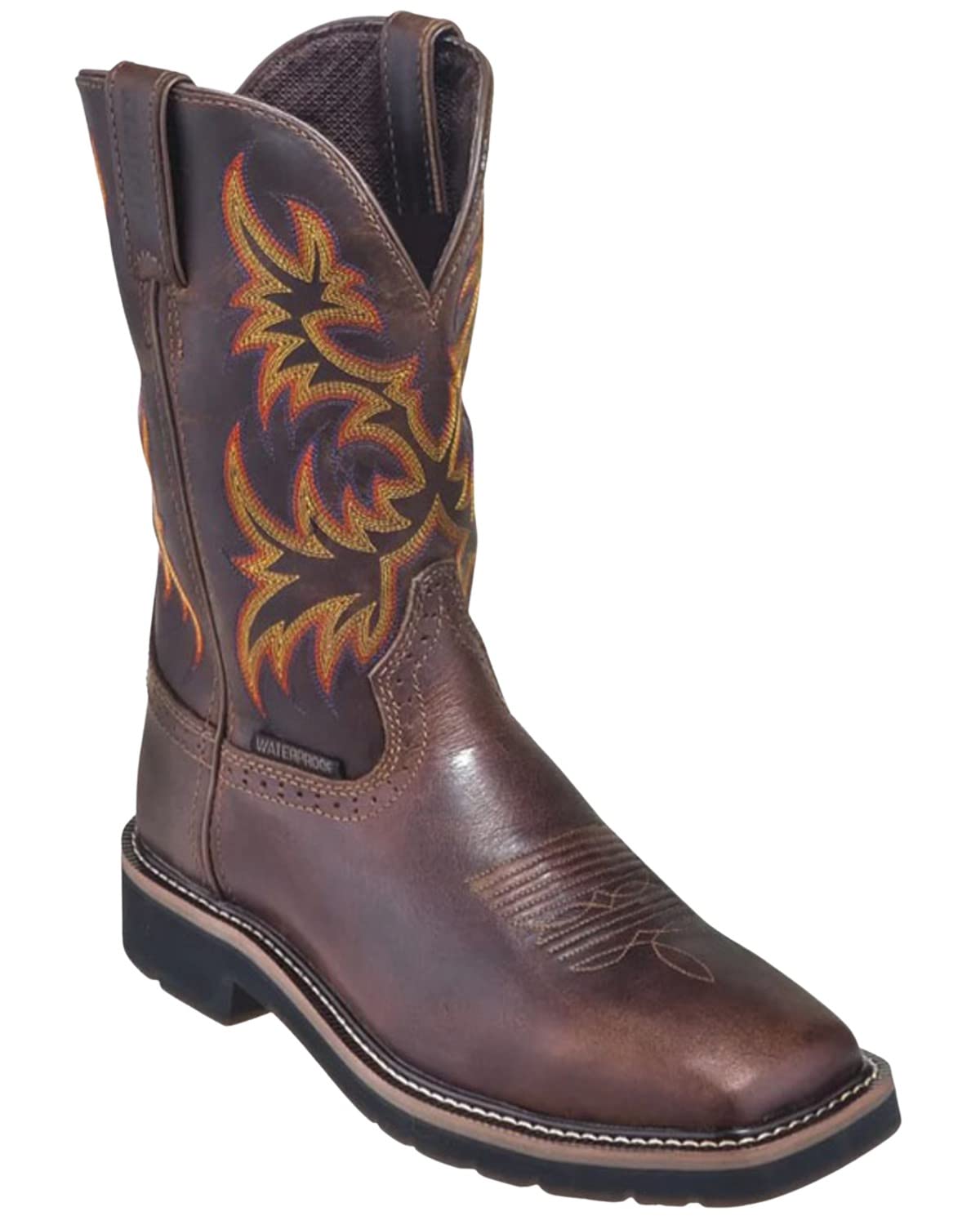 Justin Men's Stampede WP Pull-On Work Boots - Waterproof & Durable for Outdoor Work