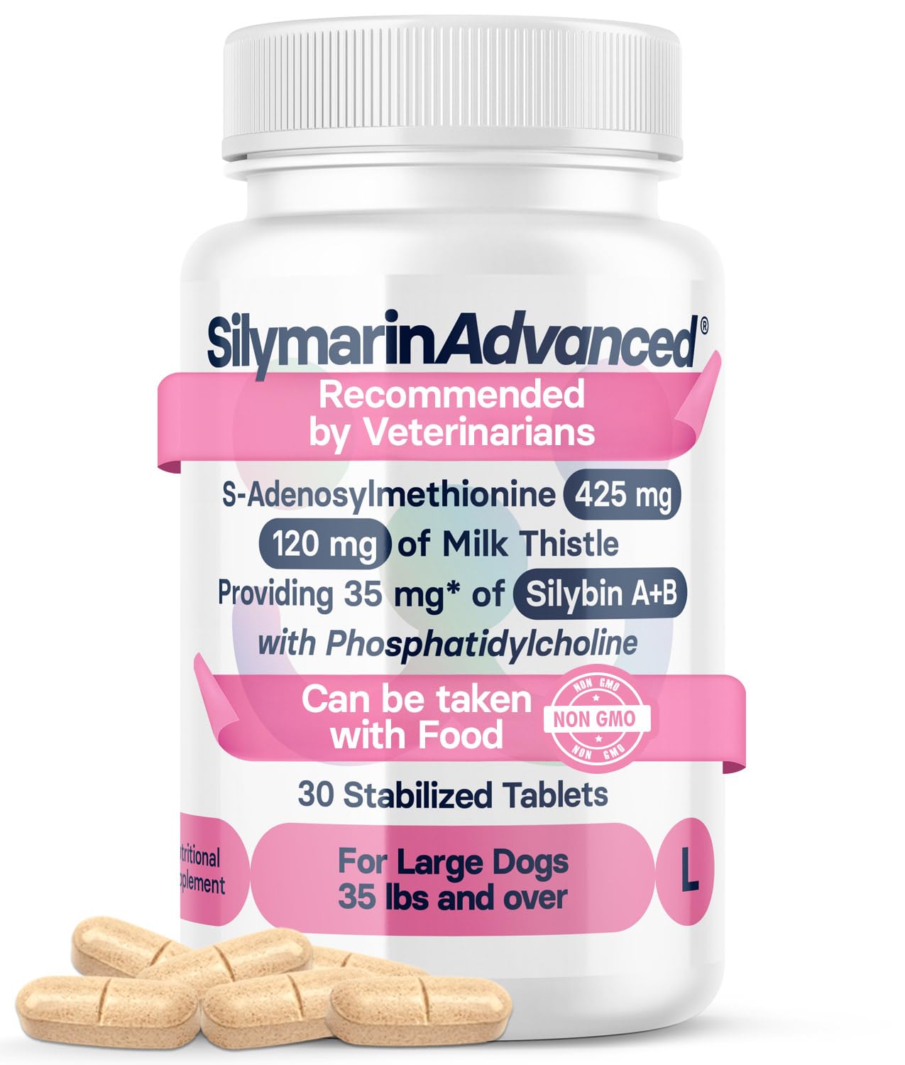 Liver Health Supplement for Large Dogs - Milk Thistle Extract with S-Adenosylmethionine (SAMe) & Silybin - 30 Tablets for Liver Detox & Canine Wellness - Supports Senior Dogs & Pets with Liver Issues