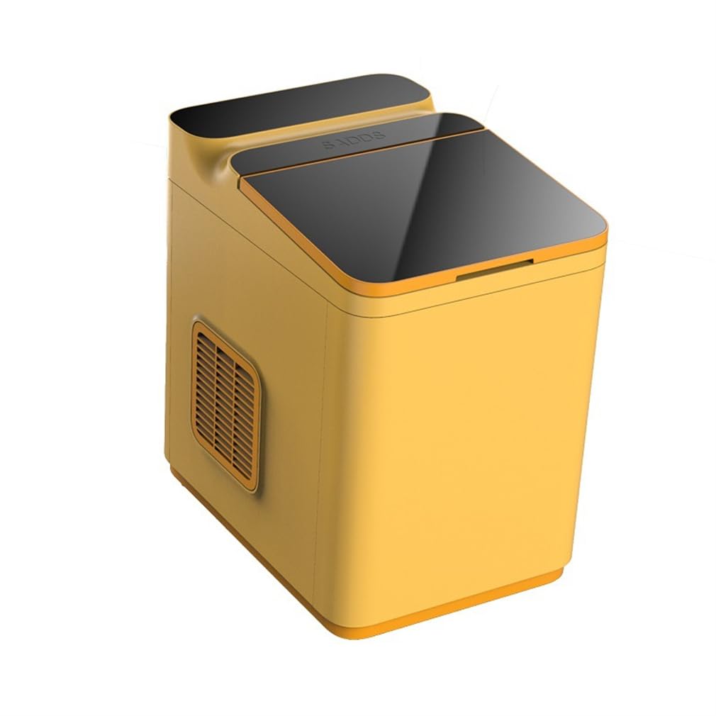 Portable Countertop Ice Maker with Self-Cleaning Function - 26Lbs/24H Pellet Ice Production, 9 Cubes in 6 Mins - Soft Chewable Ice for Home Kitchen, Office, or Outdoor Use - Yellow