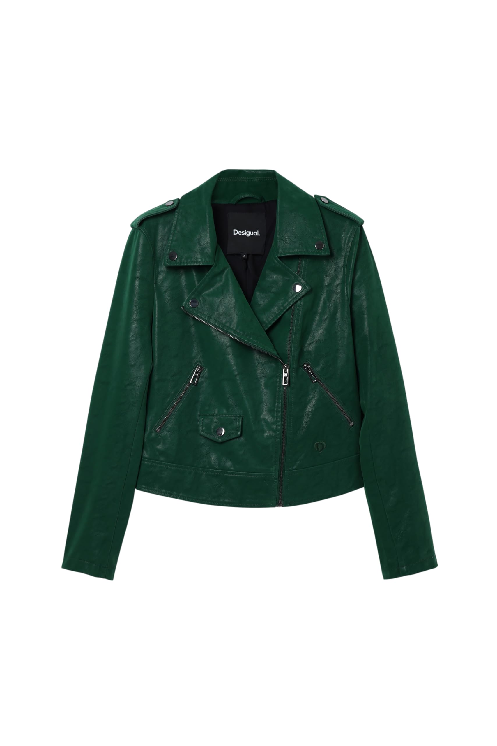 Desigual Women's Woven PU Leather Jacket - Stylish Faux Leather Coat for Women | Perfect for Fall, Winter & Casual Outings