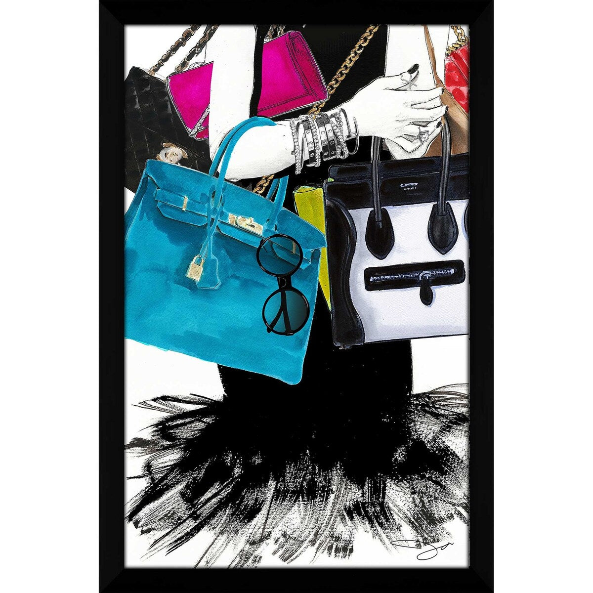 Jodi Print Acrylic Bag Lady 2 - Stylish & Durable Handbag for Women, Perfect for Work, Travel & Everyday Use