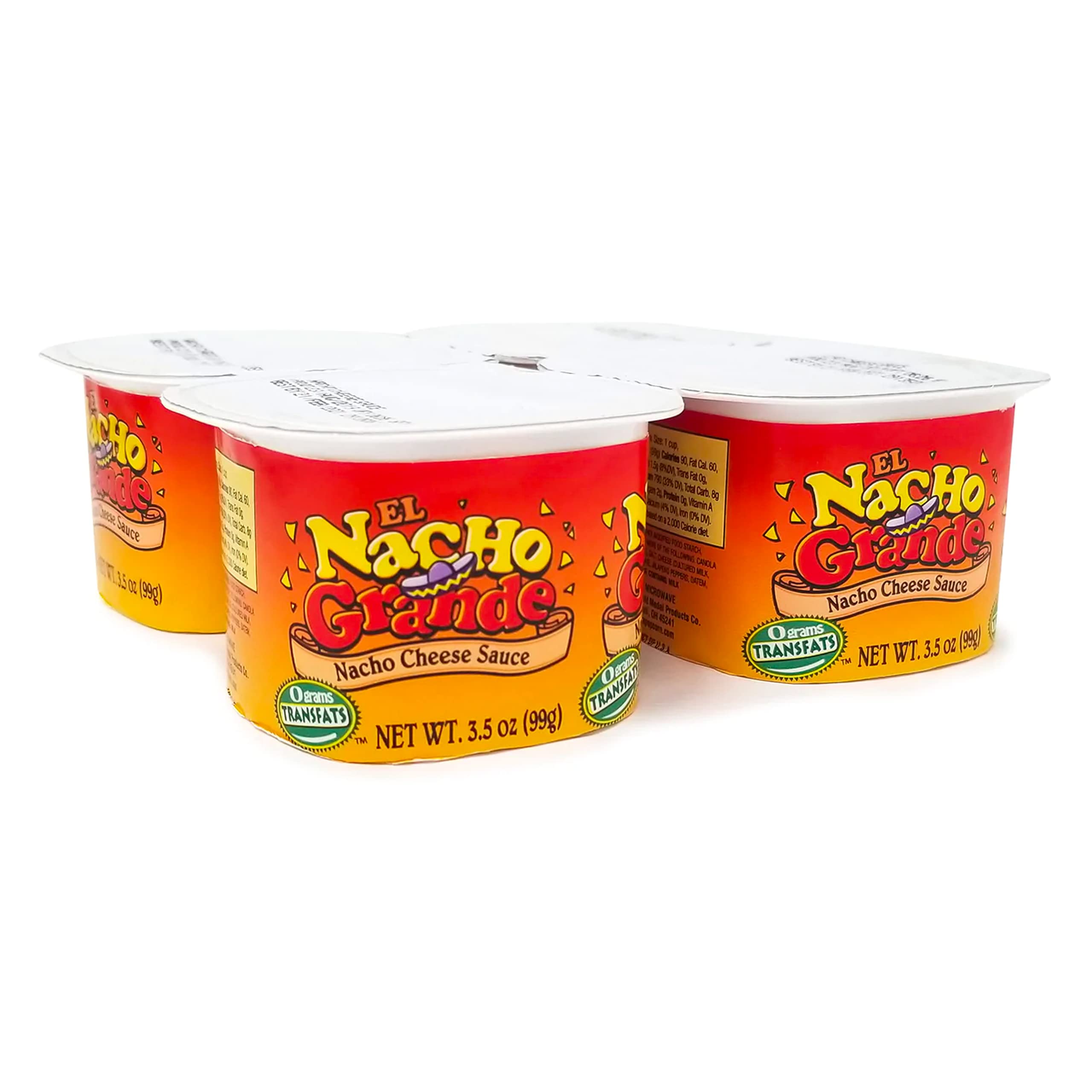 El Nacho Grande Deluxe Portion Pak Cheese Cups, 3.5-oz (Case of 48) - Perfect for Movie Nights, Parties & Concession Stands