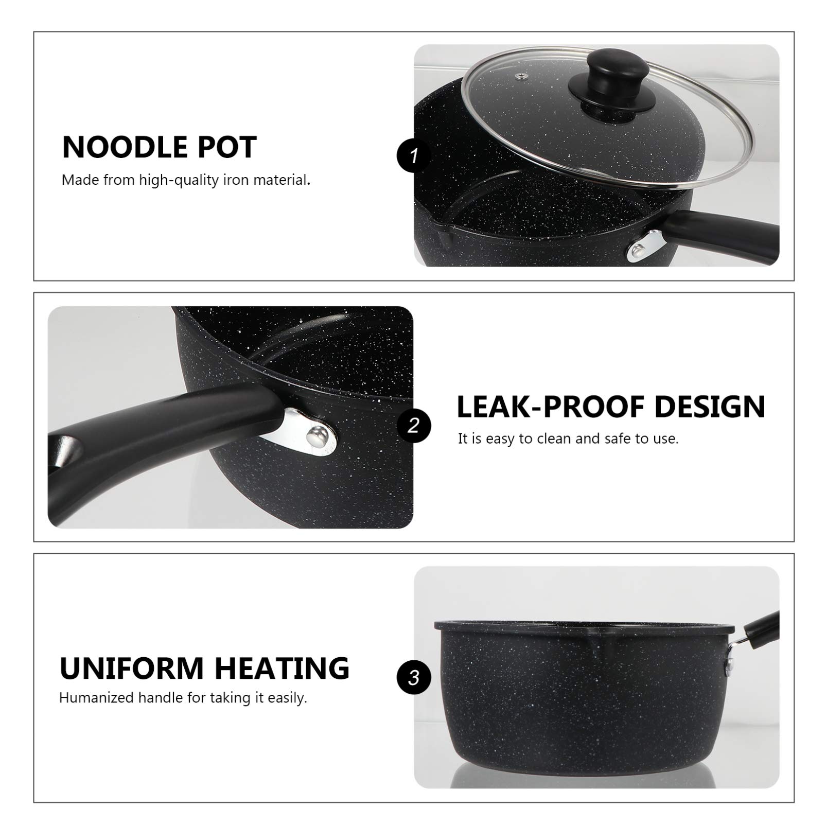 **Hemoton 2.5QT Milk Cooking Pot - Stainless Steel Saucepan with Lid for Noodles, Soup & Frying - Non-Stick Kitchen Cookware for Stovetop & Induction - Perfect for Home, Dorm & Camping Cooking**