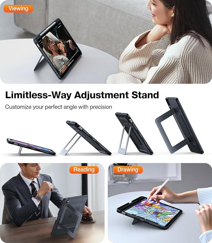 Ostand with Pencil Holder for iPad Air 11 inch (2022/2024) - Adjustable Tablet Stand for Desk, Compatible with iPad Pro 11, iPad Air 4th/5th Gen - Perfect for Work, Study, Video Calls & Drawing