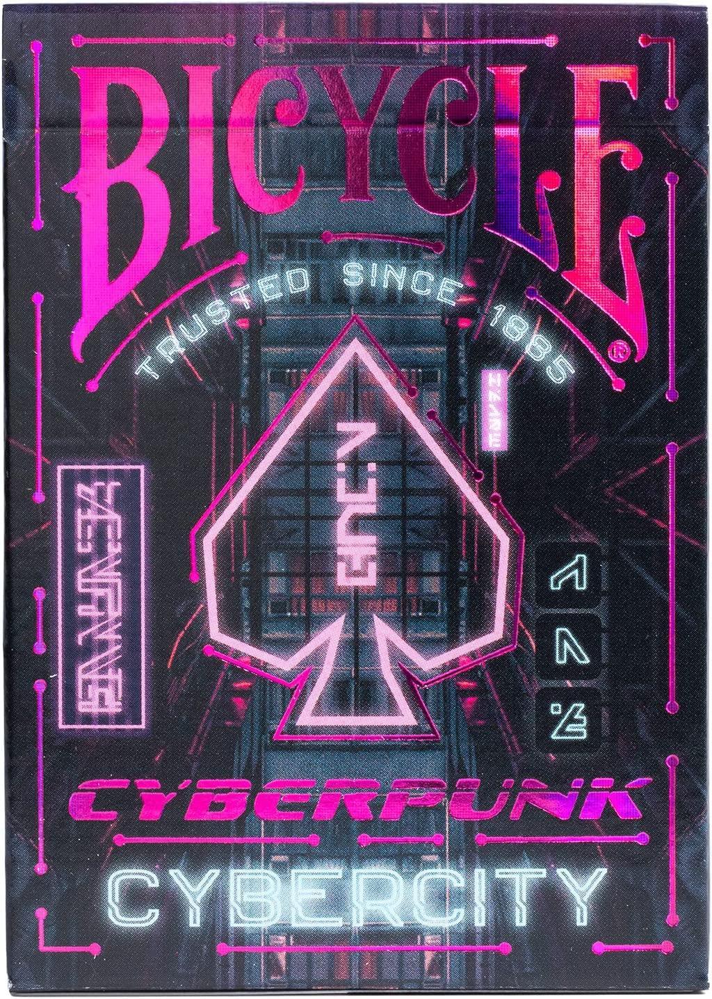 Cyberpunk Themed Bicycle Playing Cards - Neon Cybercity Deck for Poker, Magic Tricks & Collectors - Perfect for Game Nights, Gifts & Urban Fantasy Lovers