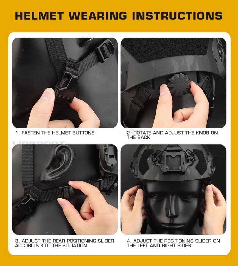 Military Tactical Helmet - Fast SF Super High Cut Helmet for Paintball & Airsoft | Lightweight Ballistic Protection | Outdoor Combat, Shooting Sports & Tactical Training Gear