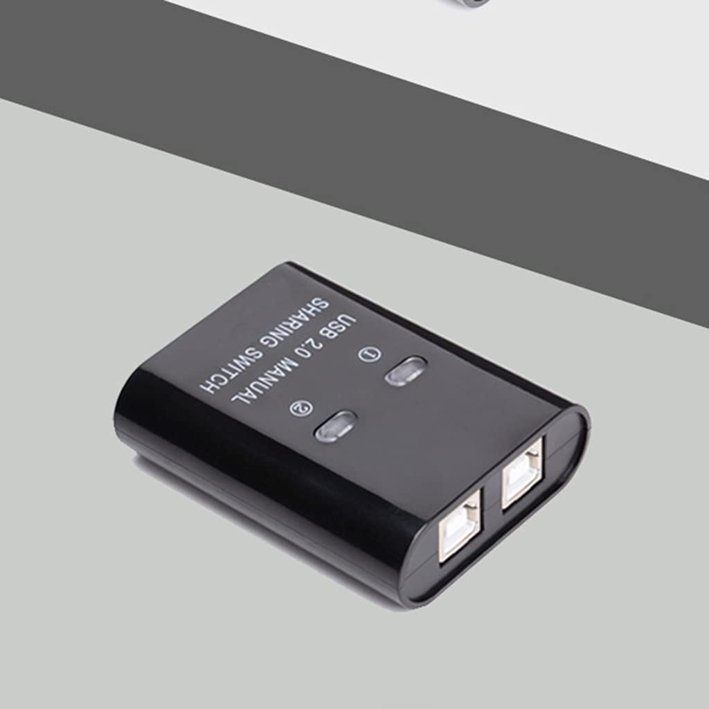 USB 2.0 Printer Sharing Hub - 2-Port Manual Switch for 2 Computers | USB Splitter Adapter & Switcher | Perfect for Home Office & Small Business Printing Needs