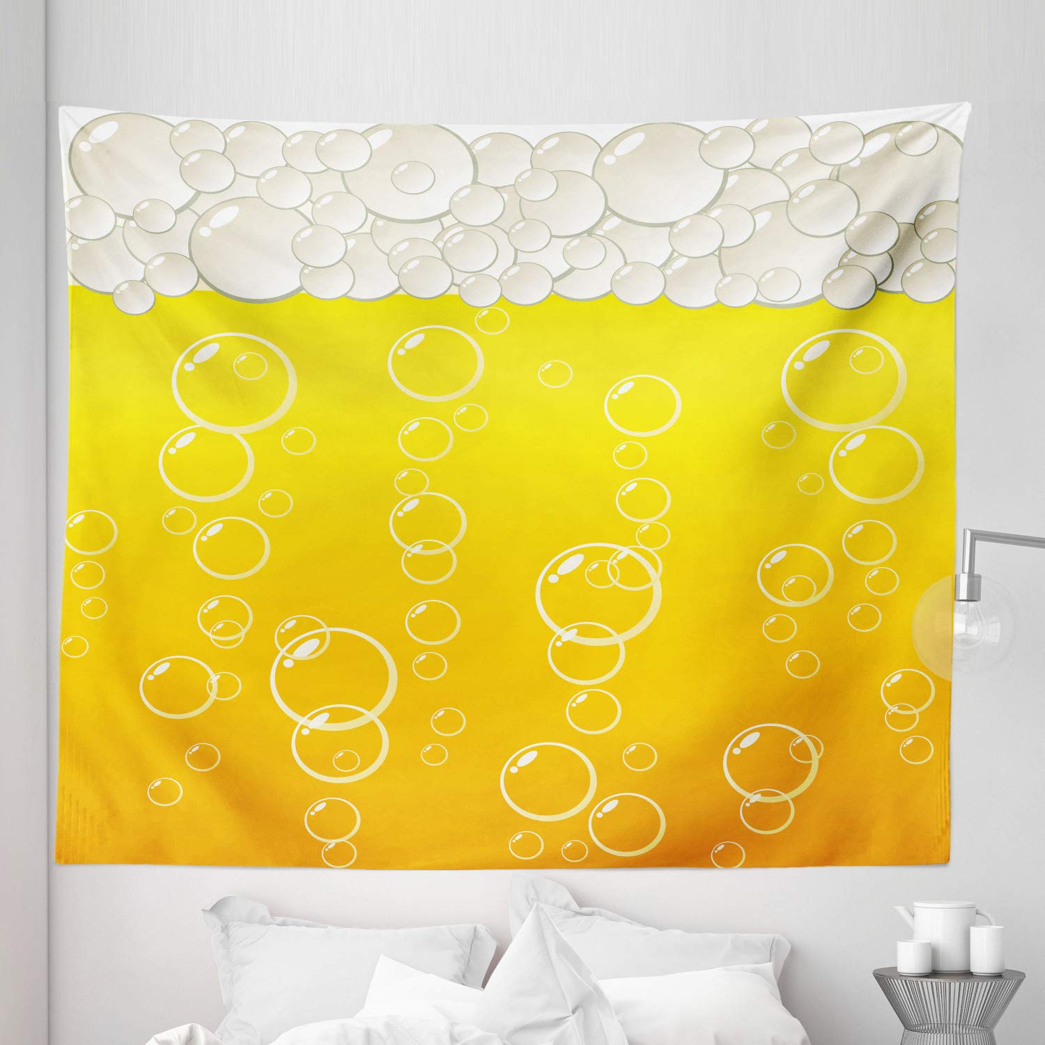 Ambesonne Abstract Beer Bubble Tapestry - King Size Wall Hanging (104