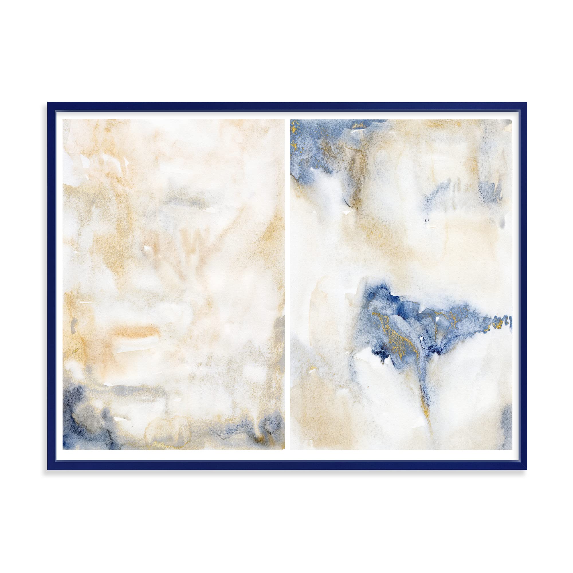 Abstract Pink Gold Beige and Dark Pastel Strokes Framed Canvas Wall Art - Modern Home Decor for Living Room, Bedroom & Office