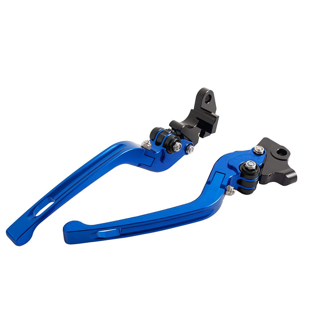 Yamaha YZF R3 2015-2018 & MT03 2015-2018 3D Motorcycle Brake Clutch Handle Lever - CNC Aluminum Alloy Accessories (Blue) - Perfect for Racing, Street Riding and Custom Bike Upgrades