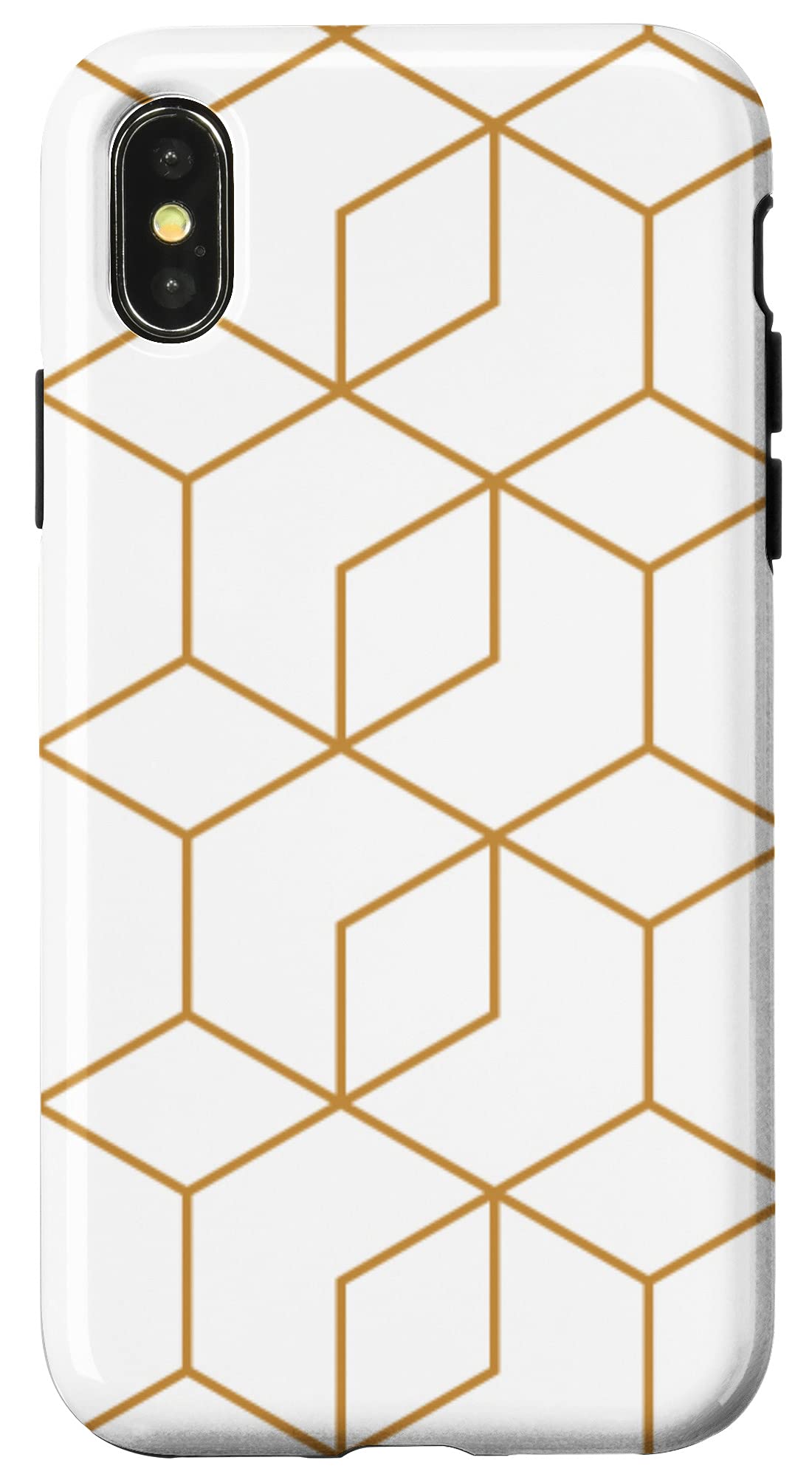 iPhone X/XS Minimalist White Beige Geometric Case - Slim Protective Cover for Everyday Use & Travel