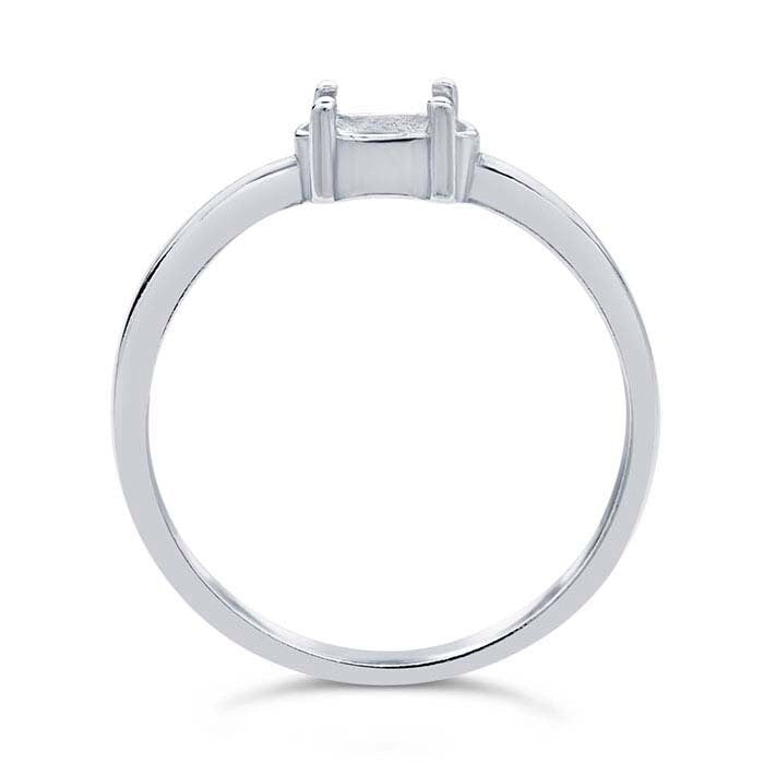 Sterling Silver Oval Side Set Ring Mounting - 6x4mm to 8x6mm Faceted Prong Setting, Size 6-8 - Perfect for Engagement Rings, Wedding Bands & Jewelry Making