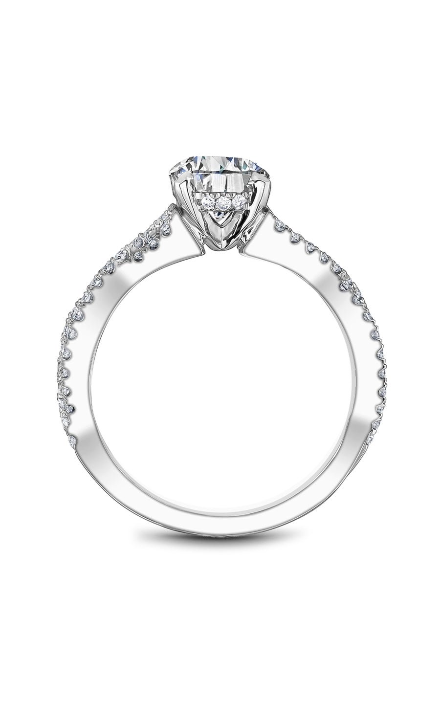 Noam Carver B522 01A Bridal Engagement Ring - 14K White Gold Diamond Wedding Band for Women, Perfect for Proposals, Anniversaries & Romantic Occasions