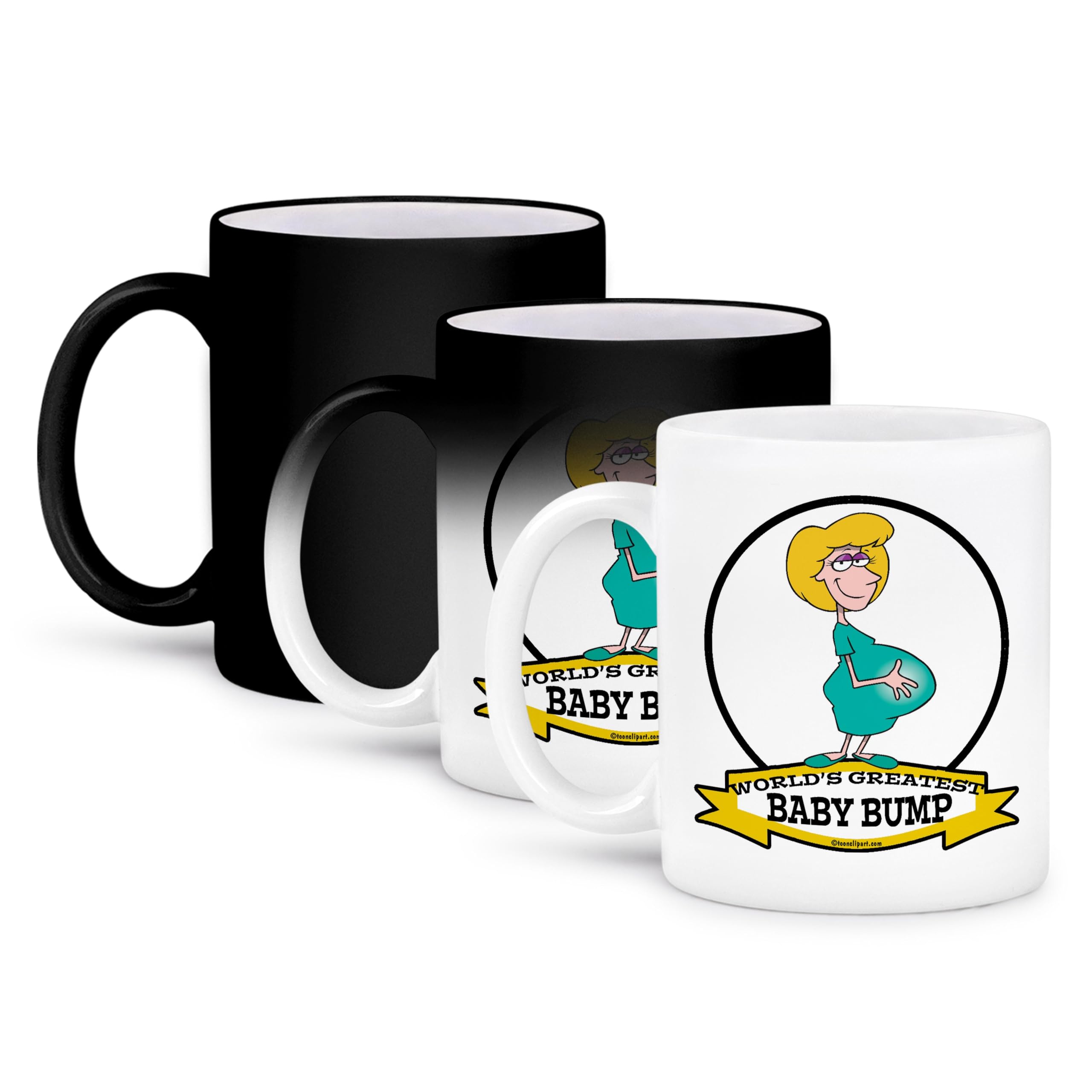 Funny 11oz Coffee Mug - World's Greatest Baby Bump Pregnancy Humor Cartoon Gift for Expecting Moms | Perfect for Mother's Day, Baby Showers & Office Gifts