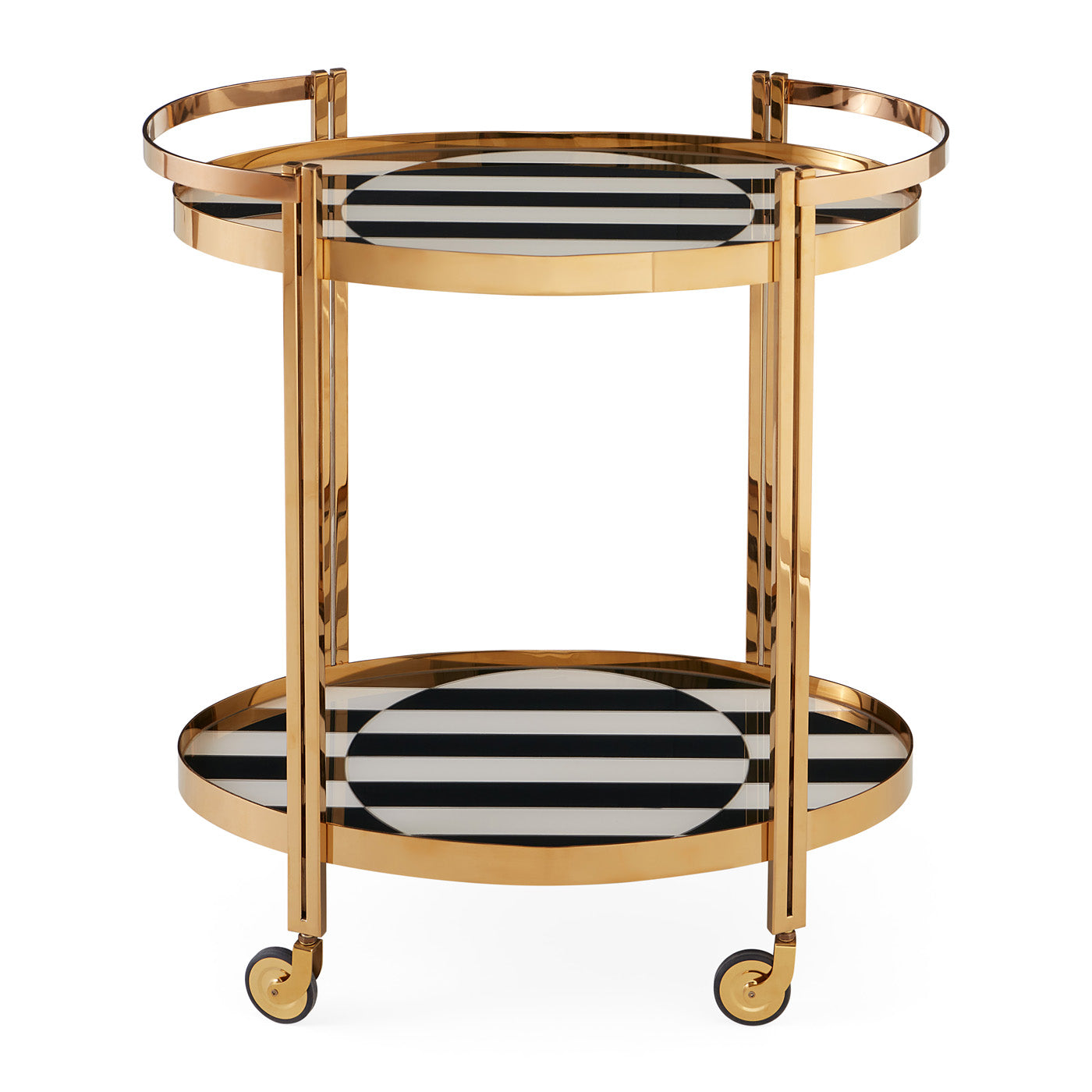 Op Art Bar Cart - Modern Rolling Drink Cart with Wheels for Home Bar, Kitchen, or Party Serving - Perfect for Cocktails, Wine, and Beverage Storage