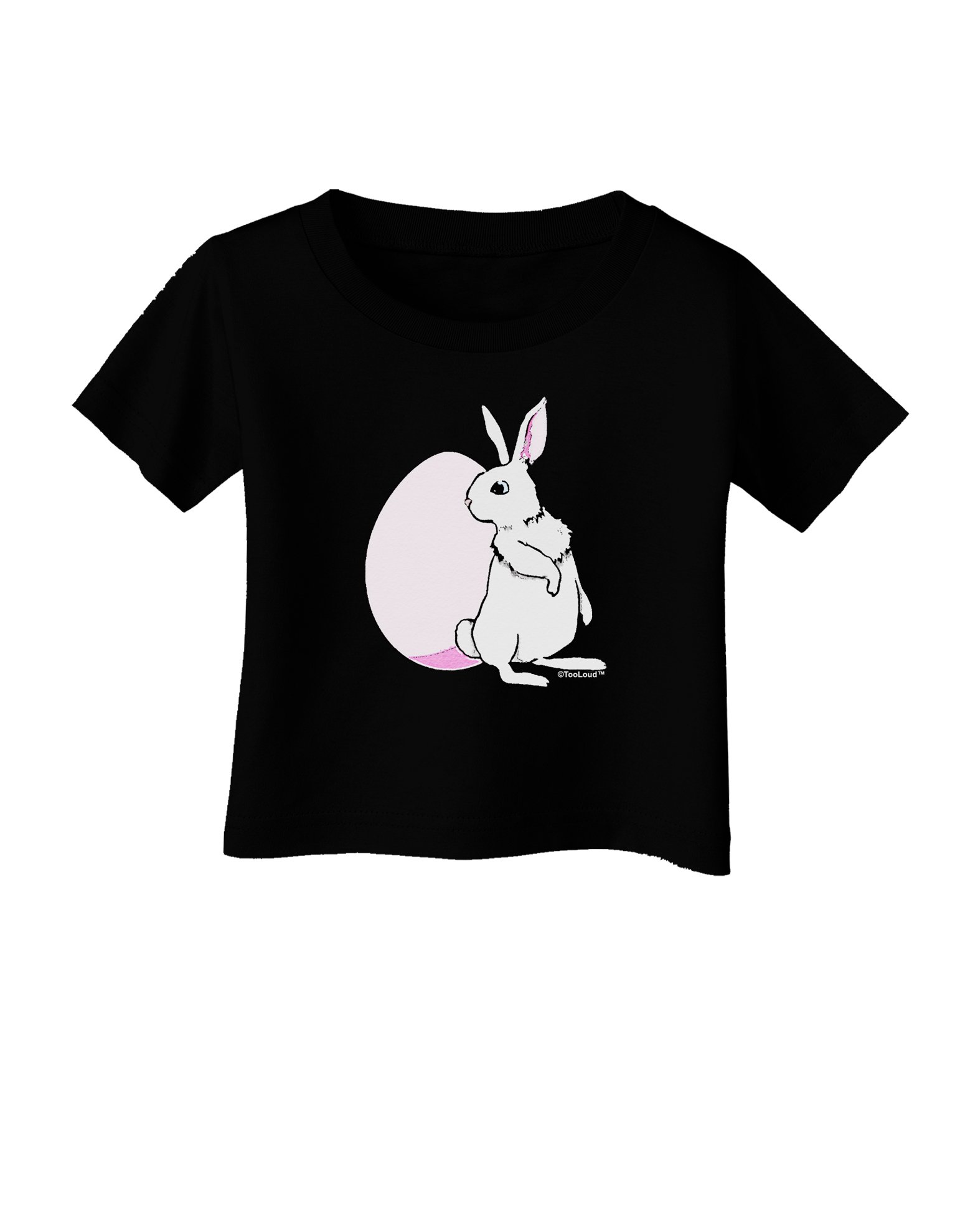 TOOLOUD Easter Bunny and Egg Design Baby T-Shirt - Cute Dark Cotton Shirt for Infants - Perfect for Easter Outfits, Holiday Photos & Family Gatherings
