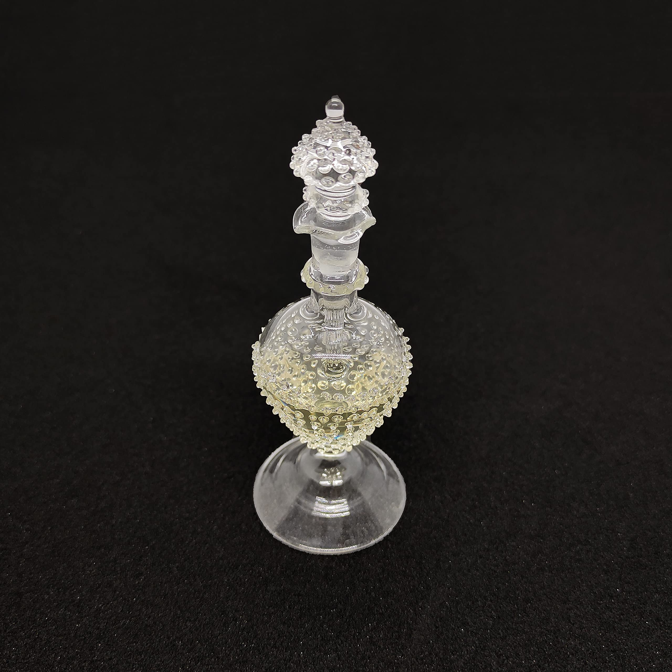 Premium 4 Inch Glass Attar Dani - Elegant Fragrance Bottle & Attar Pot for Perfume Storage | Perfect for Aromatherapy, Home Decor & Gift Giving