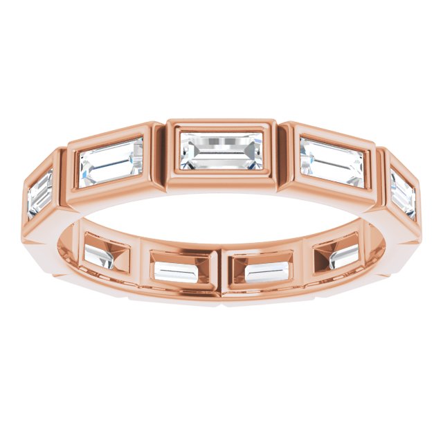 1.54 Carat Straight Baguette Diamond Eternity Band Ring - 14K White Gold Wedding Anniversary Gift for Her