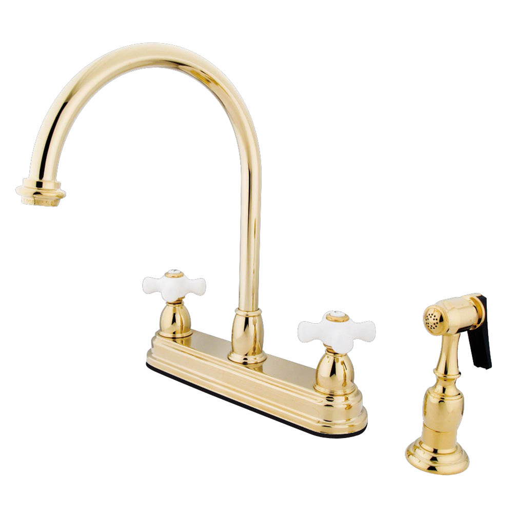 Kingston Brass KB3758PXBS Restoration Centerset Kitchen Faucet - Vintage Style Pull-Down Sprayer, Oil-Rubbed Bronze Finish for Farmhouse & Modern Kitchens
