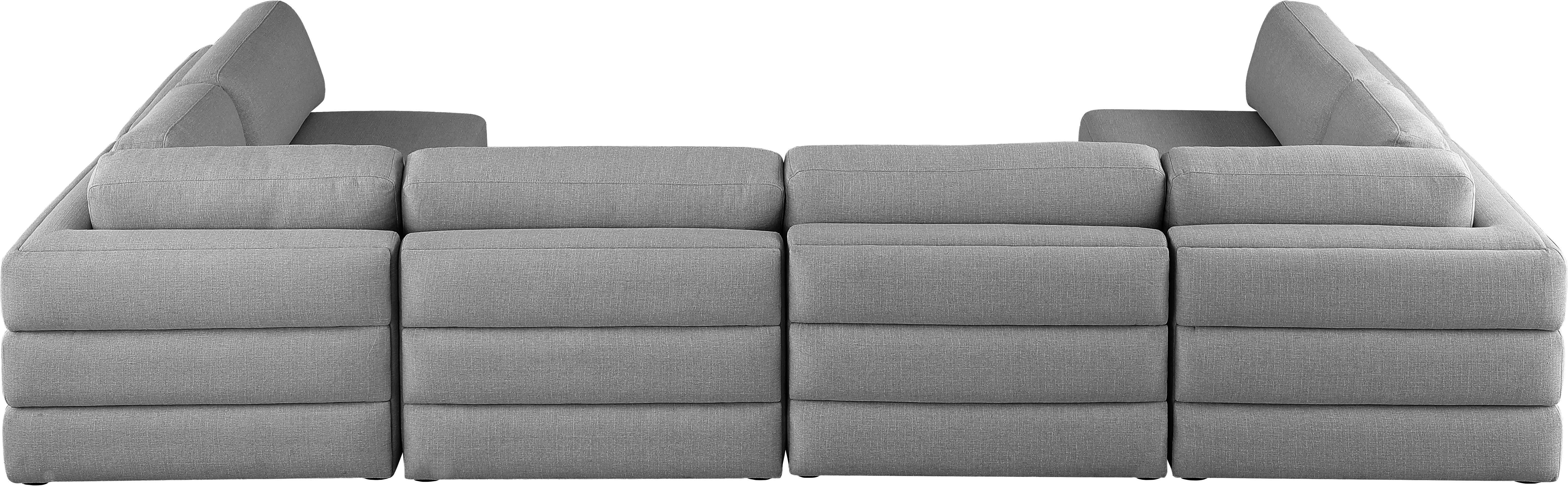 Beckham Durable Linen Textured Fabric Modular Sectional Sofa - Modern Living Room Furniture for Home & Office Comfort
