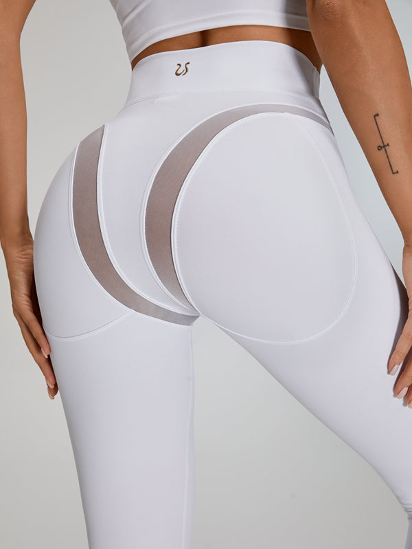 ZASUWA Women's Sexy Mesh High-Waist Leggings for Hip Lift & Tummy Control - Perfect for Yoga, Gym & Night Out