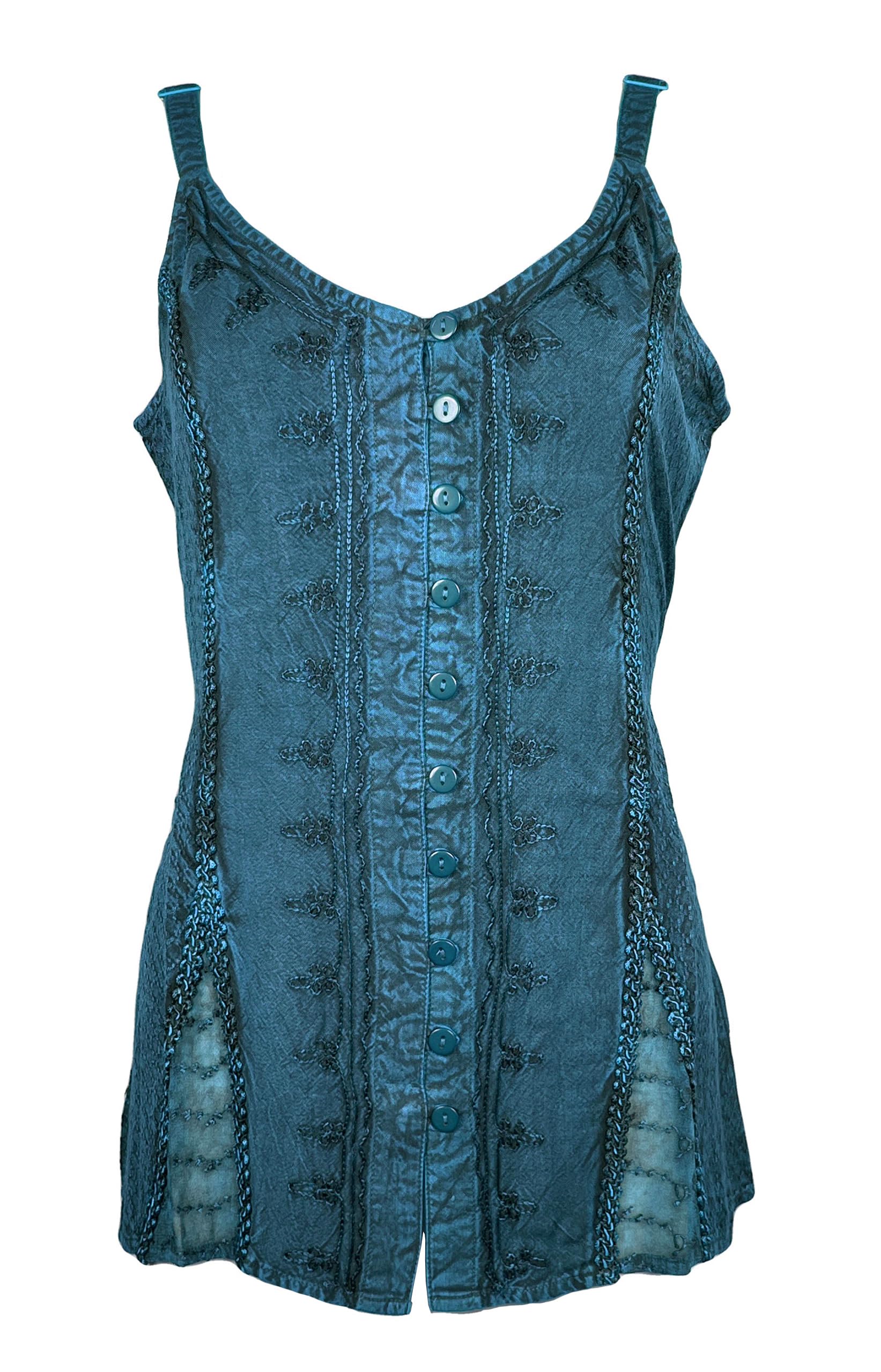 Agan Traders Women's Sleeveless Embroidered Bohemian Blouse - Summer Fashion Tank Top for Casual Wear, Beach Outfits & Vacation Style