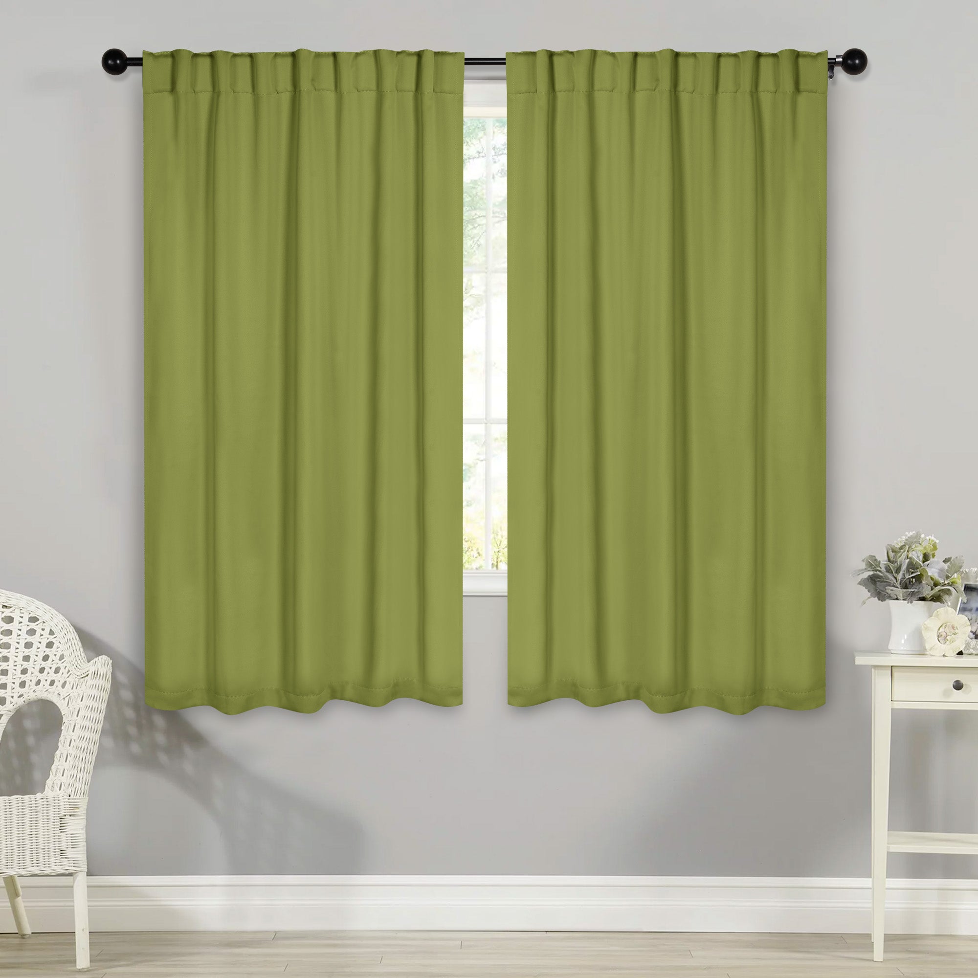 Premium Blackout Curtains for Bedroom - Solid Room Darkening Window Drapes with Back Tabs (Set of 2 Panels) - Perfect for Home Theater, Nursery & Light Sleepers