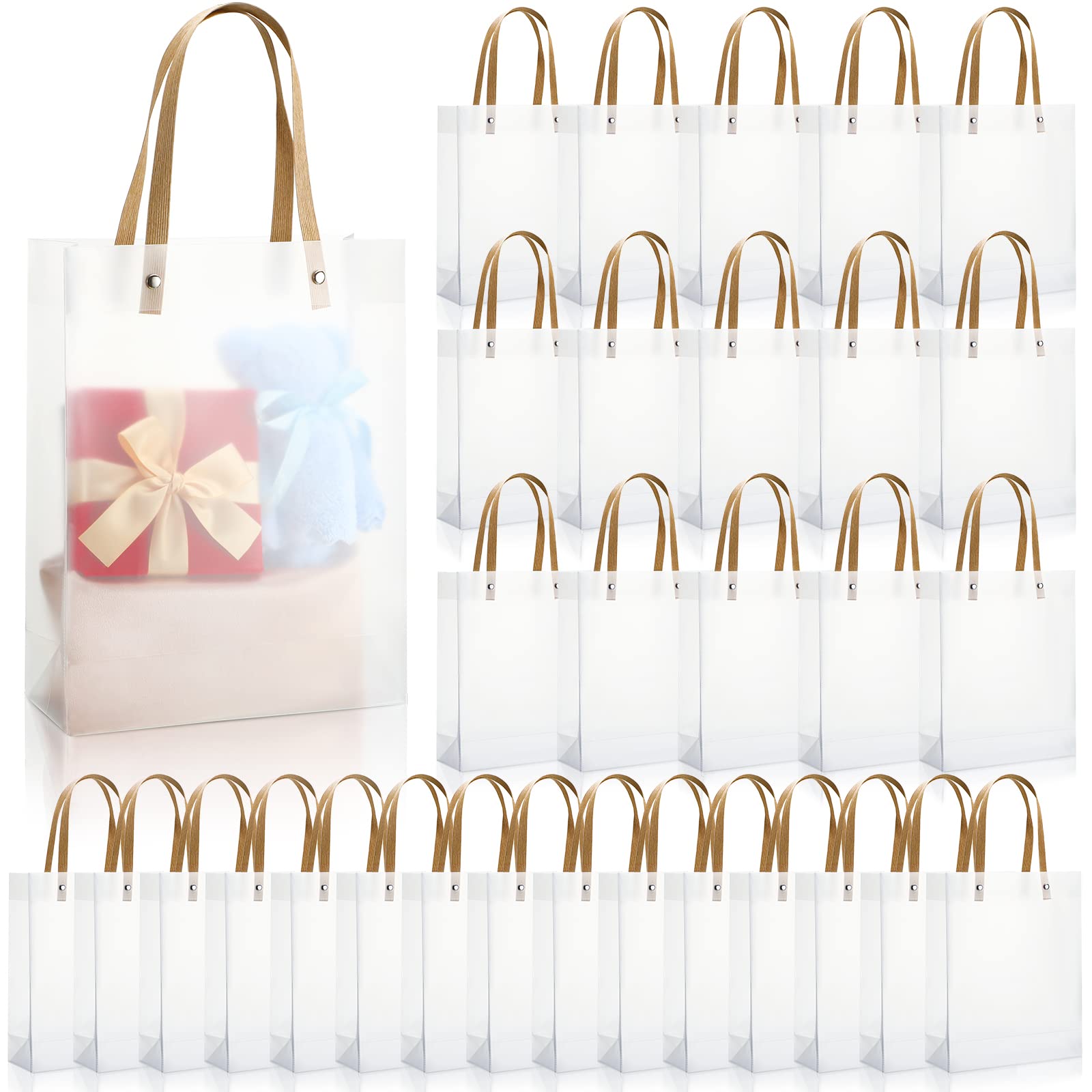 Clear Plastic Gift Bags with Handle - 30 Pcs 10