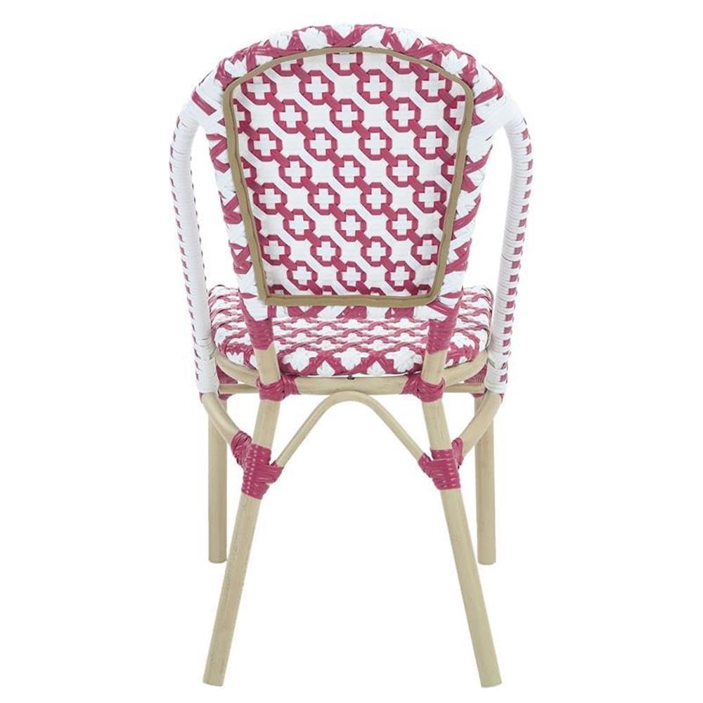 Furniture of America Misea Transitional Aluminum Patio Chairs - Pink Outdoor Dining Set of 2 - Perfect for Garden, Poolside & Backyard Relaxation