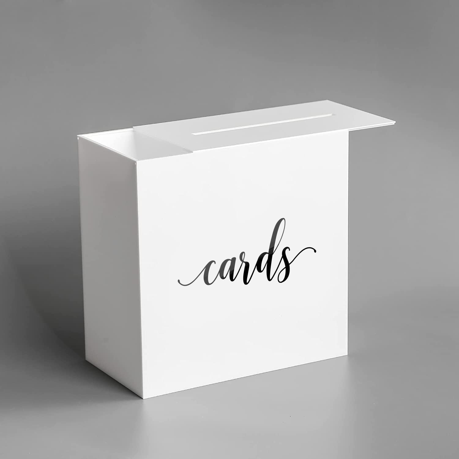 Elegant White Acrylic Wedding Card Box 10x10x5.5 Inch - Large Money Gift Box for Wedding Receptions, Bridal Showers, Birthday Parties & Memory Keepsakes | Perfect for Wishing Wells, Guest Books and Special Occasion Gift Collections
