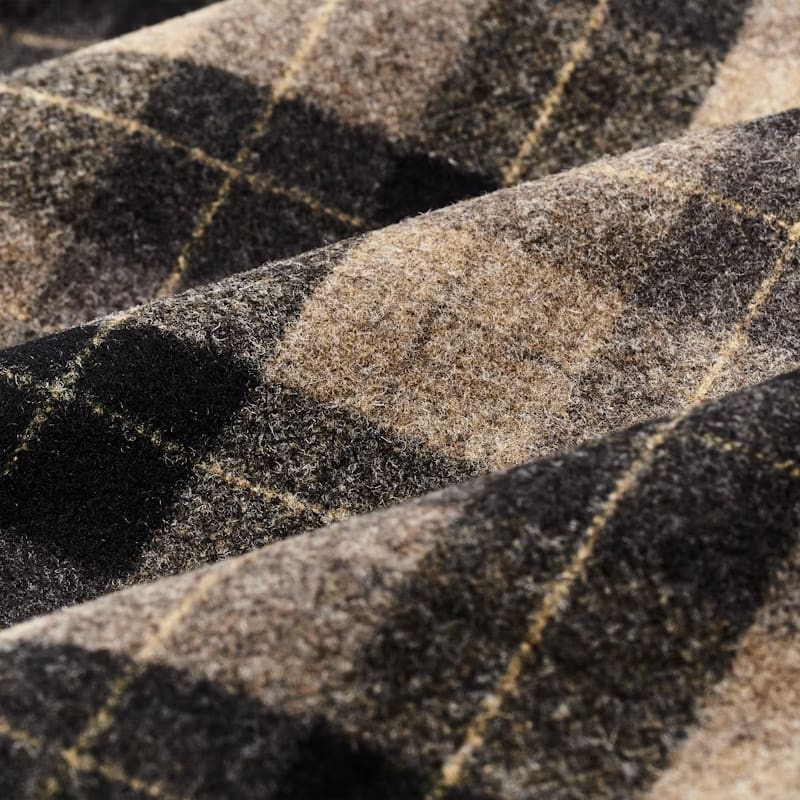 Filson Wool Jac Shirt for Men - Warm Oat Brown Heather Plaid Flannel Shirt for Outdoor Camping & Winter Hiking