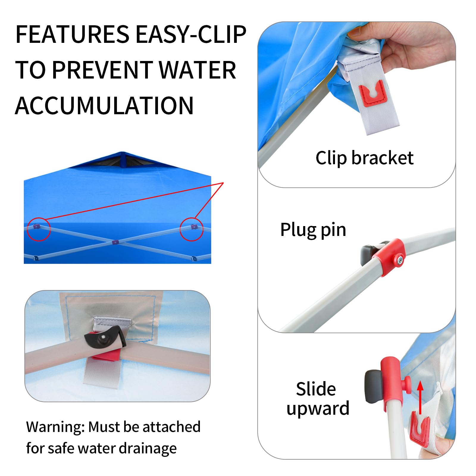 10x10 Pop Up Canopy Tent with Sidewalls - Blue for Outdoor Events & Markets