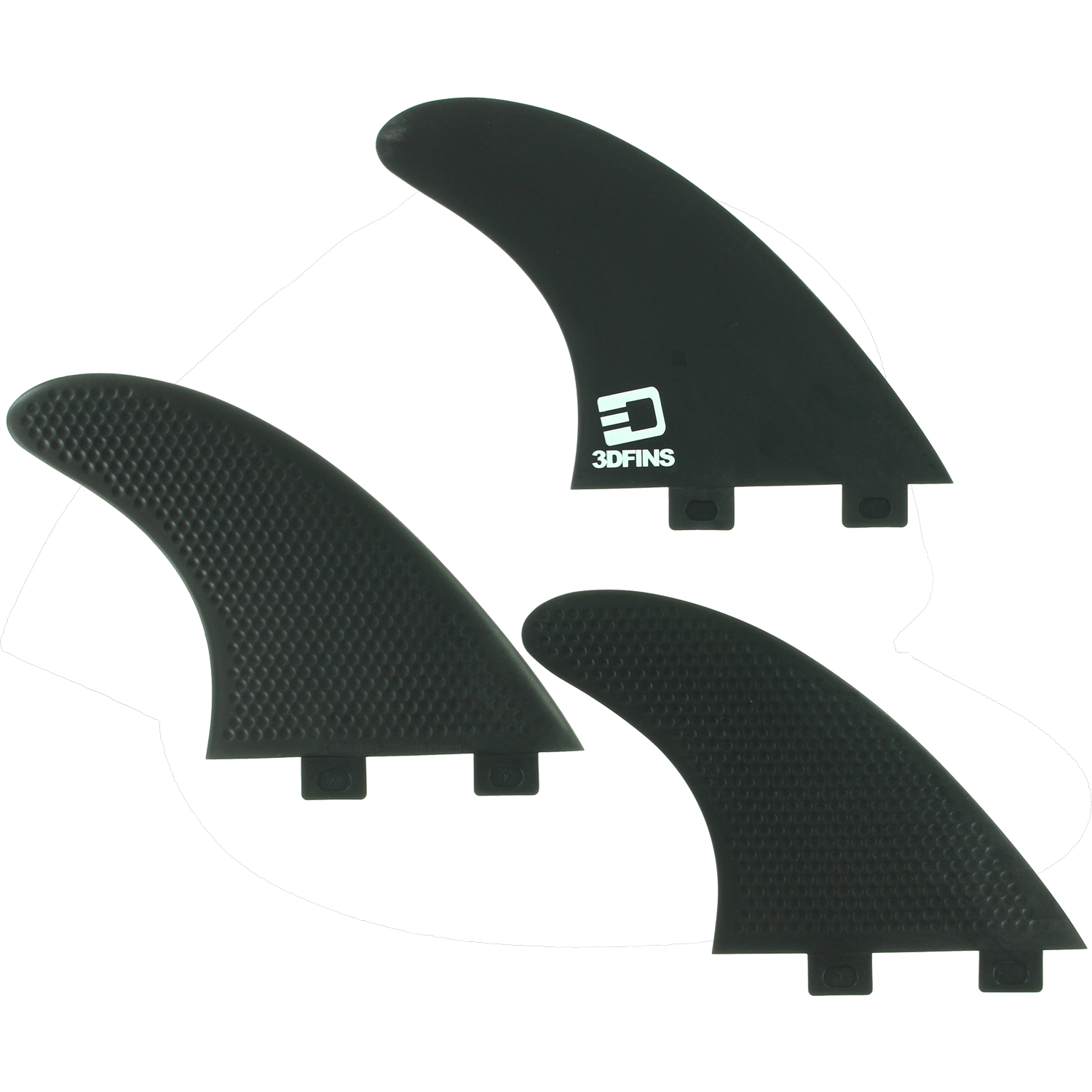 3D XCS Lite Twin Tab 7.0 Kerr Black Surfboard Fin Set of 3 Pieces - Perfect for Surfing, Bodyboarding, and Water Sports Enthusiasts
