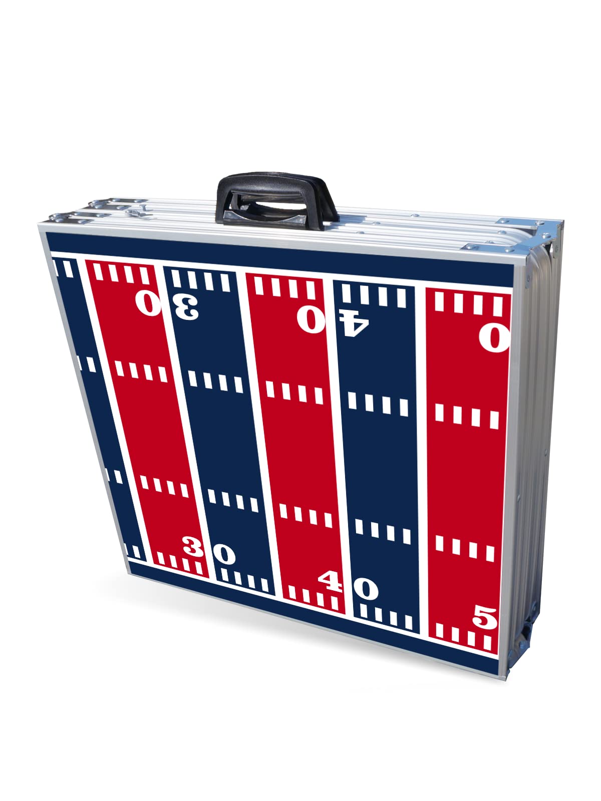 8-Foot Folding Portable Beer Pong Table with LED Lights & Cup Holders - New England Patriots Football Field Design | Perfect for Tailgates, Backyard Parties & College Events
