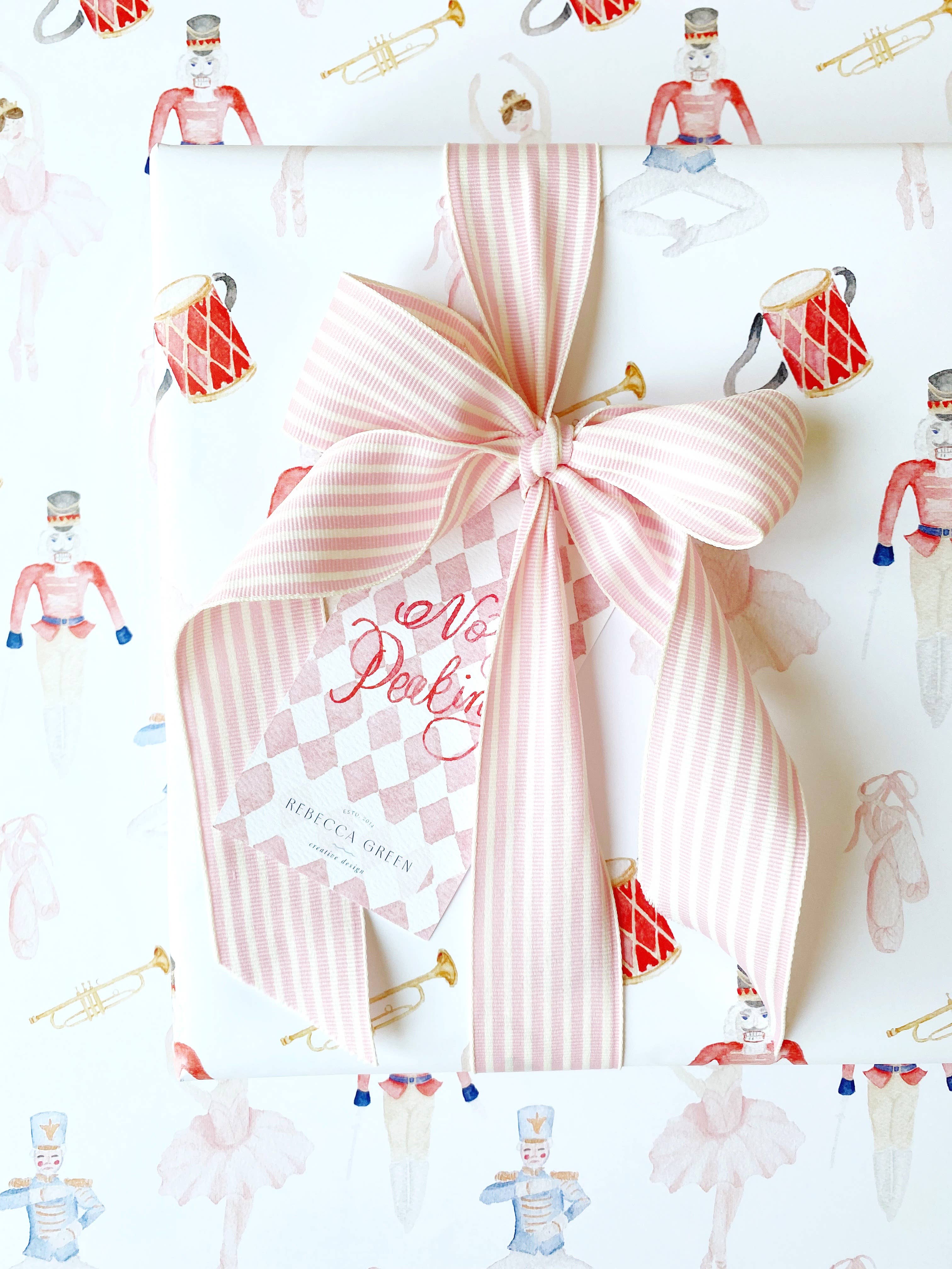 Festive Holiday Nutcracker Christmas Gift Wrapping Paper - Perfect for Holiday Presents, Party Favors & Seasonal Decorations