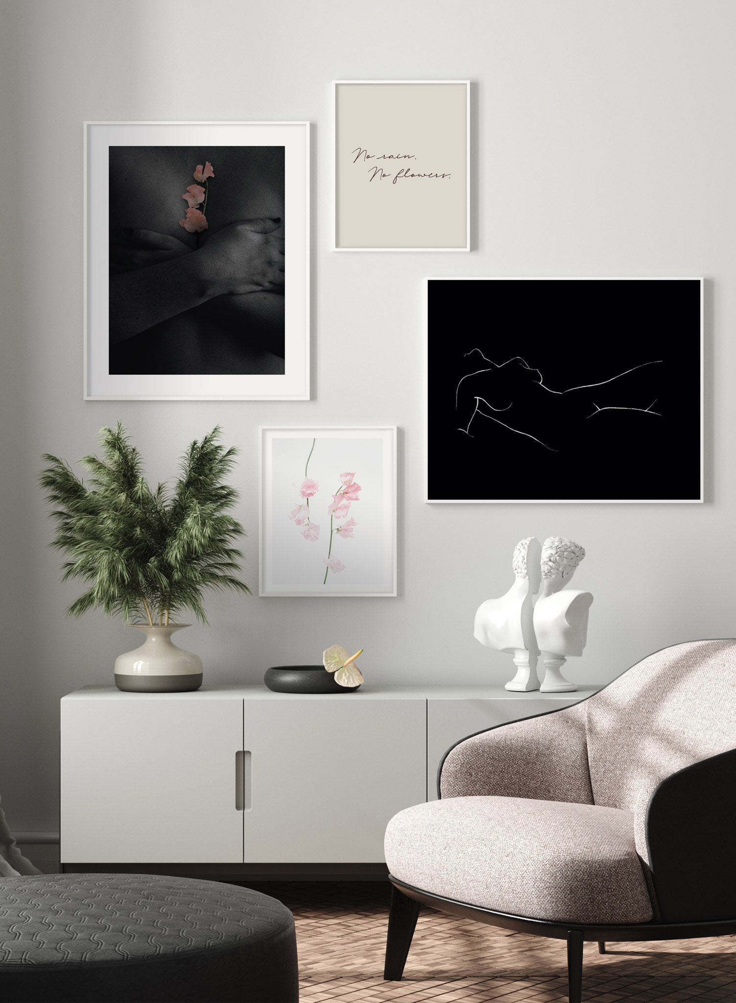 Hold Me in the Night - Romantic Couple Wall Art Poster for Bedroom Decor - Perfect for Valentine's Gift & Home Interior Design