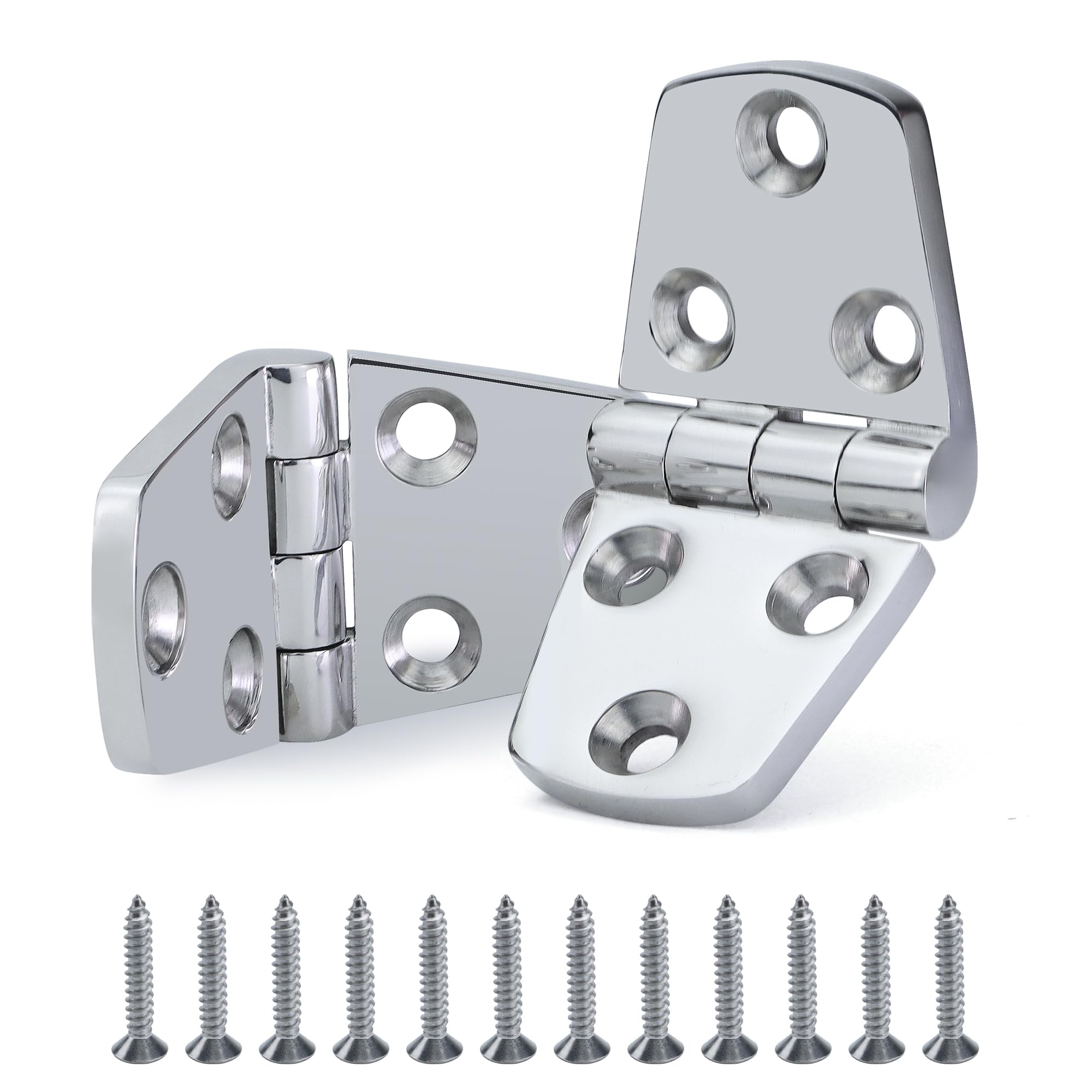 SHENGHUISS 316 Stainless Steel Marine Boat Hinges - Heavy Duty Casting Hatch Hinge (3/4 Inch) 2/4 Pack with Screws - Corrosion Resistant for Boat, Yacht, RV, Cabinet, Door & Window - Perfect for Marine Environments & Outdoor Furniture