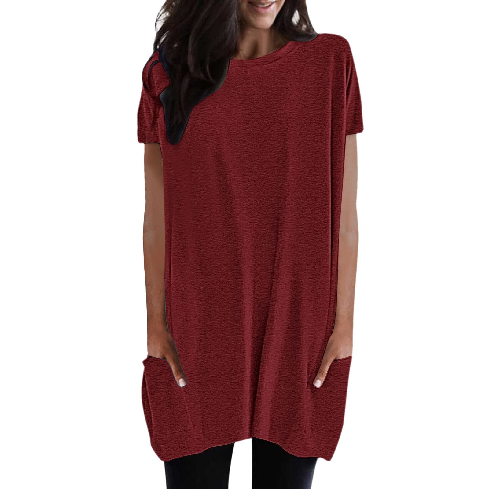 Women's Summer Tops - Casual Short Sleeve Crewneck T-Shirts & Raglan Tees with Side Split | Perfect for Beach, Vacation and Everyday Wear